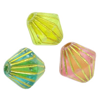 Gold Accent Acrylic Beads, Bicone & translucent Approx 1mm 
