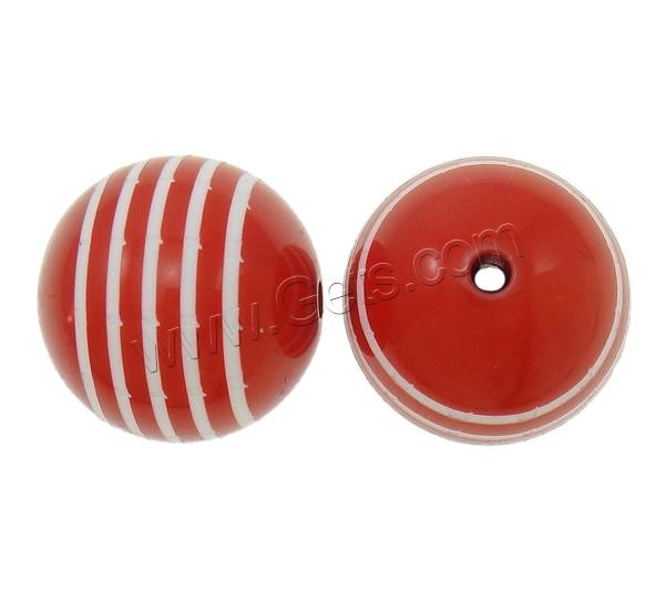 Acryl Stripe Bead, rund, verschiedene Größen vorhanden & Volltonfarbe & Streifen, keine, Bohrung:ca. 2mm, 100PCs/Tasche, verkauft von Tasche