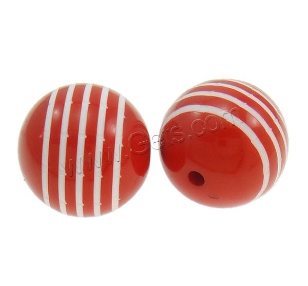 Acrylic Stripe Bead, Round, different size for choice & solid color, more colors for choice, Hole:Approx 2mm, 100PCs/Bag, Sold By Bag