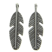 Zinc Alloy Feather Pendants, plated Approx 2mm, Approx 