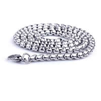 Collar de cadena de acero inoxidable, cadena Rolo, color original, 5mm, longitud:aproximado 21.5 Inch, 30Strandsfilamento/Bolsa, Vendido por Bolsa