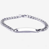 Stainless Steel ID Plate Bracelet, twist oval chain, original color Approx 8 Inch 