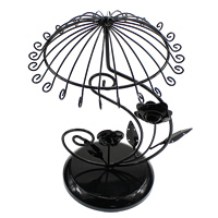 Eisen Ohrringständer, Regenschirm, metallschwarz plattiert, 190x305x17mm, Bohrung:ca. 2mm, verkauft von PC