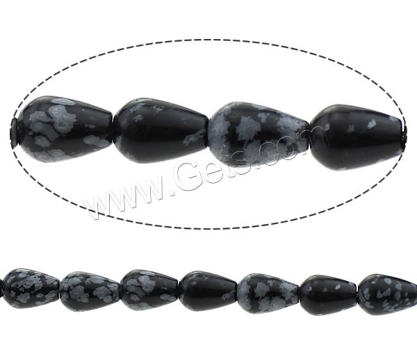 Snowflake Obsidian Bead, Teardrop, more sizes for choice, Hole:Approx 1.5mm, Length:Approx 15 Inch, Sold By Strand