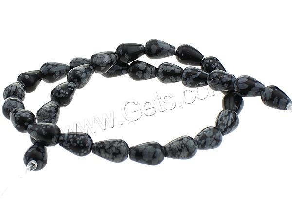 Schneeflocke Obsidian Perlen, Tropfen, Weitere Größen für Wahl, Bohrung:ca. 1.5mm, Länge:ca. 15 ZollInch, verkauft von Strang