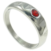 Нержавеющая сталь Rhinestone палец кольцо, нержавеющая сталь, Кольцевая форма, со стразами, оригинальный цвет размер:10, продается PC