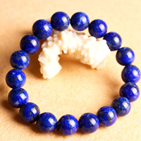 Naturelle Lapis Lazuli Bracelet, lapis lazuli naturel, Rond, normes différentes pour le choix, Vendu par brin
