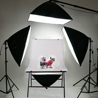 Lylon Mini Photo Studio Set, estudio fotográfico & soporte de luz & caja de luz, con plástico PVC & aleación de zinc, barniz de secado al horno, 600x1000mm, 500x700mm, Vendido por Set
