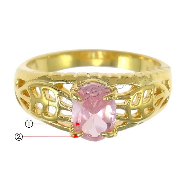 Cubic Zircon Brass Finger Ring, plated, with cubic zirconia & hollow, more colors for choice, nickel, lead & cadmium free, 8mm, US Ring Size:7, Sold By PC