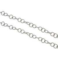 Cadena circular de acero inoxidable, cadena de eslabones redondos, color original, 5.5x1mm, Vendido por m
