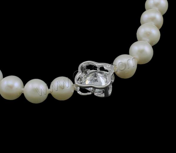 Bracelets de perles, perle d'eau douce cultivée, laiton fermoir, avec 4cm chaînes de rallonge, Rond, naturel, styles différents pour le choix & avec zircone cubique, plus de couleurs à choisir, 6-7mm, 11x5mm, Longueur:Environ 7.5 pouce, Vendu par brin