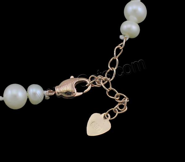 Cultured Freshwater Pearl Bracelets, brass clasp, with 3.8cm extender chain, Fish, natural, different styles for choice & with cubic zirconia, more colors for choice, 5-6mm, 17x9x5mm, Length:Approx 7.5 Inch, Sold By Strand