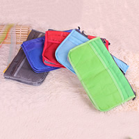 Storage Bag, Polyester, with Cotton & Zinc Alloy, Rectangle, platinum color plated 