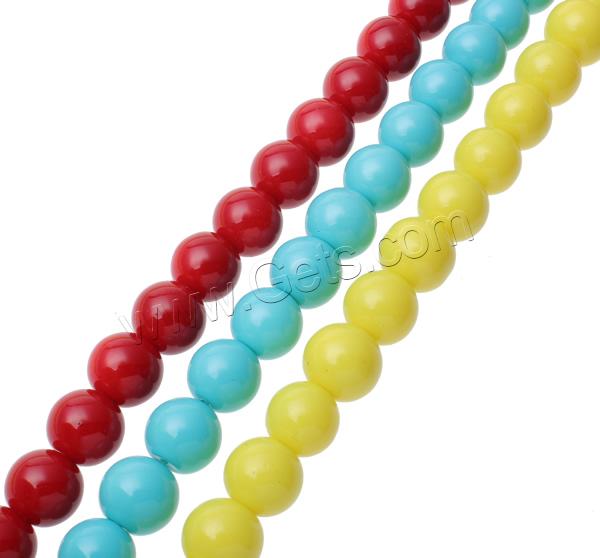 Cuisson des perles de verre vernis, Rond, vernis au four, normes différentes pour le choix, plus de couleurs à choisir, Trou:Environ 1mm, Longueur:Environ 31.5 pouce, Vendu par brin