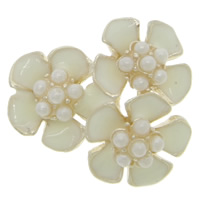 Zinc Alloy Costume Accessories, Flower, plated, with glass pearl & enamel & with rhinestone nickel, lead & cadmium free 