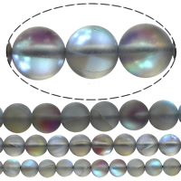 Translucent Glass Beads, Round, half-plated Approx 1mm 