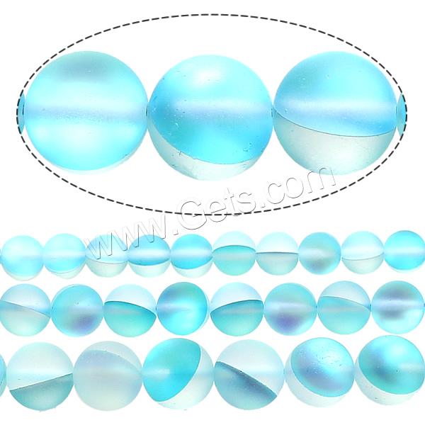 Glass Beads, Round, plated, different size for choice & frosted, Hole:Approx 1mm, Sold By Strand