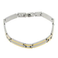 Two Tone Stainless Steel Bracelets, plated  Approx 8 Inch 