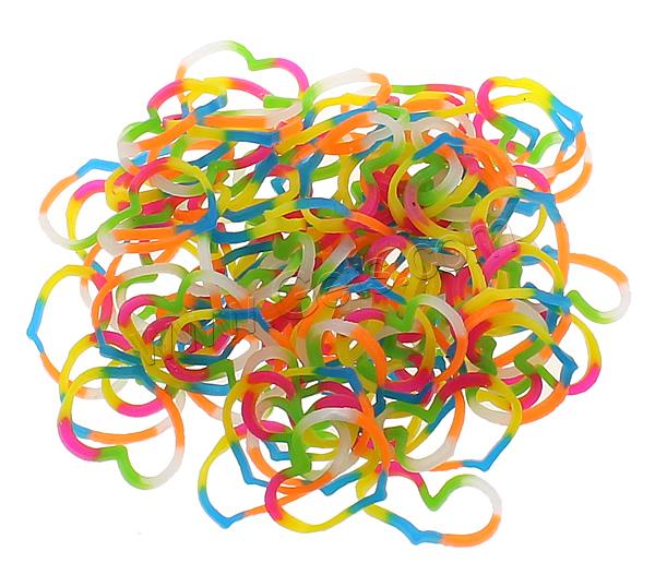 Loom Bands, Rubber, Heart, different packing style for choice & for children, multi-colored, 1.5mm, Sold By Bag