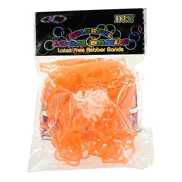 Loom Bands, Rubber, Heart, different packing style for choice & for children, reddish orange, 2mm, Sold By Bag