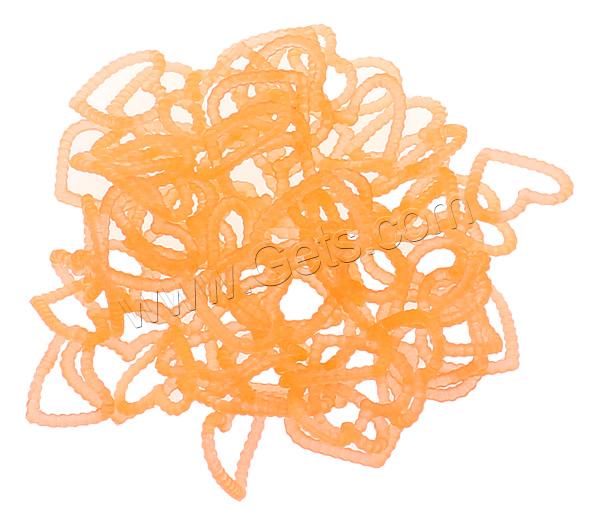 Loom Bands, Gummi, Herz, verschiedene Verpackungs Art für Wahl & für Kinder, rote Orange, 2mm, verkauft von Tasche