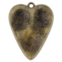 Zinklegierung Herz Anhänger, antike Bronzefarbe plattiert, frei von Nickel, Blei & Kadmium, 22x30x1.5mm, Bohrung:ca. 2mm, ca. 250PCs/kg, verkauft von kg
