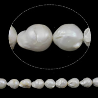 Freshwater Cultured Nucleated Pearl Beads, Cultured Freshwater Nucleated Pearl, Keshi, natural, white, Grade AA, 12-15mm Approx 0.8mm Approx 15.7 Inch 