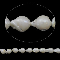 Freshwater Cultured Nucleated Pearl Beads, Cultured Freshwater Nucleated Pearl, Keshi, natural, white, Grade A, 13-15mm Approx 0.8mm Approx 15.7 Inch 