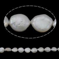 Бусины из искусственного пресноводного жемчуга в форме монеты, Пресноводные жемчуги, Плоская форма, натуральный, белый, Оценка, 10-11mm, отверстие:Приблизительно 0.8mm, длина:Приблизительно 15.3 дюймовый, продается Strand