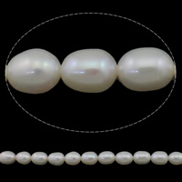 Perlas Arroz Freshwater, Perlas cultivadas de agua dulce, natural, Blanco, Grado AAA, 6-7mm, agujero:aproximado 0.8mm, longitud:aproximado 15 Inch, Vendido por Sarta