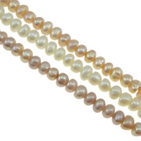 Perlas Botón Freshwater , Perlas cultivadas de agua dulce, natural, más colores para la opción, Grado A, 3.8-4.2mm, agujero:aproximado 0.8mm, longitud:aproximado 15 Inch, Vendido por Sarta