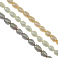 Perlas Arroz Freshwater, Perlas cultivadas de agua dulce, natural, más colores para la opción, Grado AAA, 4-5mm, agujero:aproximado 0.8mm, longitud:aproximado 15 Inch, Vendido por Sarta