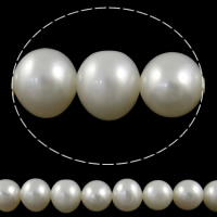 Round Cultured Freshwater Pearl Beads, natural, white, Grade AAA, 9-10mm Approx 0.8mm Approx 15.7 Inch 