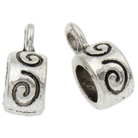 Zinc Alloy Bail Bead, Drum, antique silver color plated, nickel, lead & cadmium free Approx 2mm, Approx 
