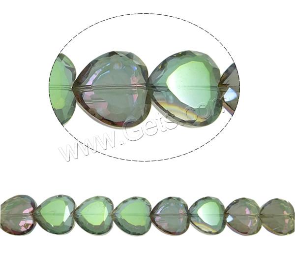 Imitation de perles en cristal CRYSTALLIZED™ , coeur, Placage coloré, normes différentes pour le choix & facettes & imitation de cristal CRYSTALLIZED™, plus de couleurs à choisir, Trou:Environ 1.5mm, Longueur:Environ 15.5 pouce, Vendu par brin