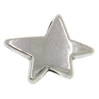 Perles 'étoiles en alliage de zinc, Plaqué de couleur d'argent, protéger l'environnement, sans nickel, plomb et cadmium Environ 3mm, Environ Vendu par kg