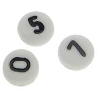 ABS Plastic Beads, Flat Round & with letter pattern Approx 1mm, Approx 