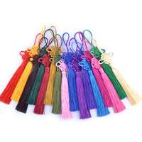 Decorative Tassel, Nylon, Chinese Knot, mixed colors, 12mm Approx 9 Inch 