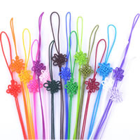 Nylonschnur hängende Dekoration, Nylon, Chinesischer Knoten, gemischte Farben, 15mm, Länge:ca. 10 ZollInch, verkauft von Strang