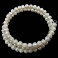 Perlen Armbänder, Natürliche kultivierte Süßwasserperlen, 3-Strang, keine, 5-6mm, Länge:15 ZollInch, verkauft von Strang