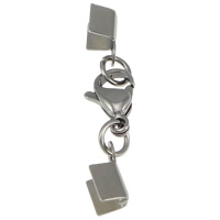 Stainless Steel Lobster Claw Cord Clasp, 304 Stainless Steel, with cord tip, original color, 30mm 4.5mm, Inner Approx 3.8mm 