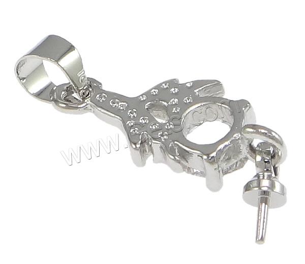 Zinc Alloy Peg Bail, plated, with rhinestone, more colors for choice, nickel, lead & cadmium free, 23mm, 7x18x4mm, 3x7mm, 0.5mm, Hole:Approx 4x4mm, Sold By PC