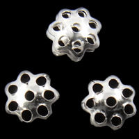 Iron Bead Caps, Flower, plated 6mm 