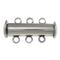 Stainless Steel Slide Lock Clasp, Column , original color Approx 2mm 