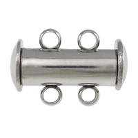Stainless Steel Slide Lock Clasp, Column , original color Approx 2mm 