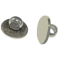 нержавеющая сталь Кнопка выводы, Плоская круглая форма, оригинальный цвет, 9.5mm, 2.5mm, 1.5mm, 1mm, отверстие:Приблизительно 7mm, продается PC