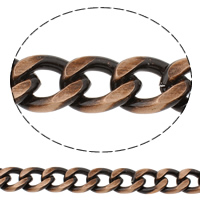 Aluminum Curb Chain, antique copper color plated, brushed, nickel, lead & cadmium free 