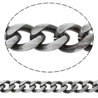 Aluminum Curb Chain, antique silver color plated, brushed, nickel, lead & cadmium free 