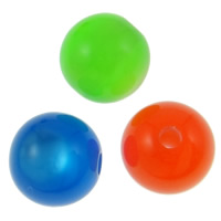 Resin Beads, Round & pearlized, mixed colors 