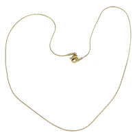 Halskette, 316 L Edelstahl, goldfarben plattiert, Boston-Kette, 1mm, Länge:ca. 17 ZollInch, verkauft von Strang